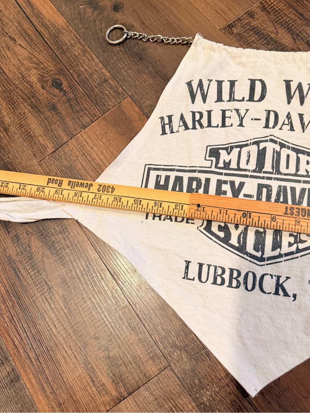 Harley-Davidson Wild West Lubbock Custom Halter Top- White with Black Print - Picture 10 of 10